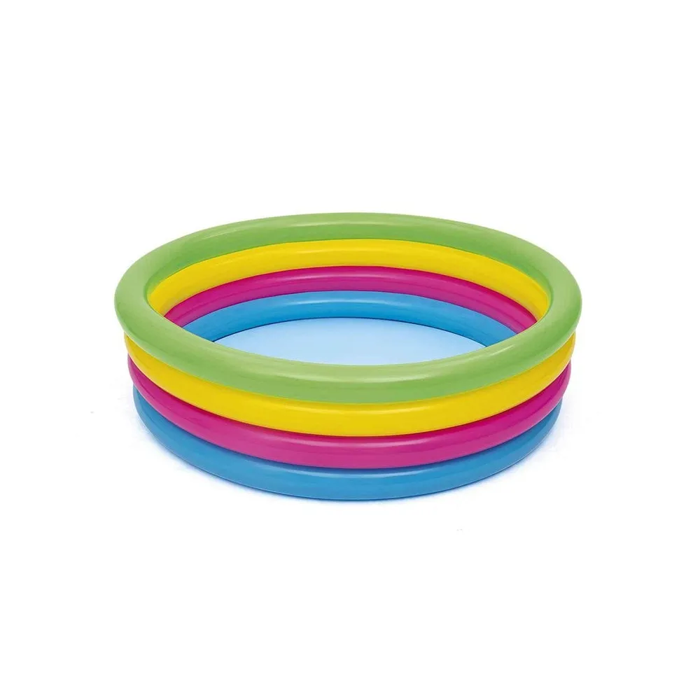 Bestway Piscina Hinchable Infantil 4 Aros Arcoiris 157x46 cm