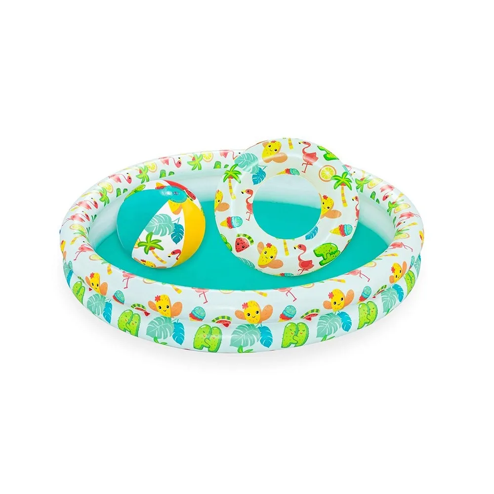 Piscina Hinchable Infantil 2 Aros Set Bestway 122x20 cm