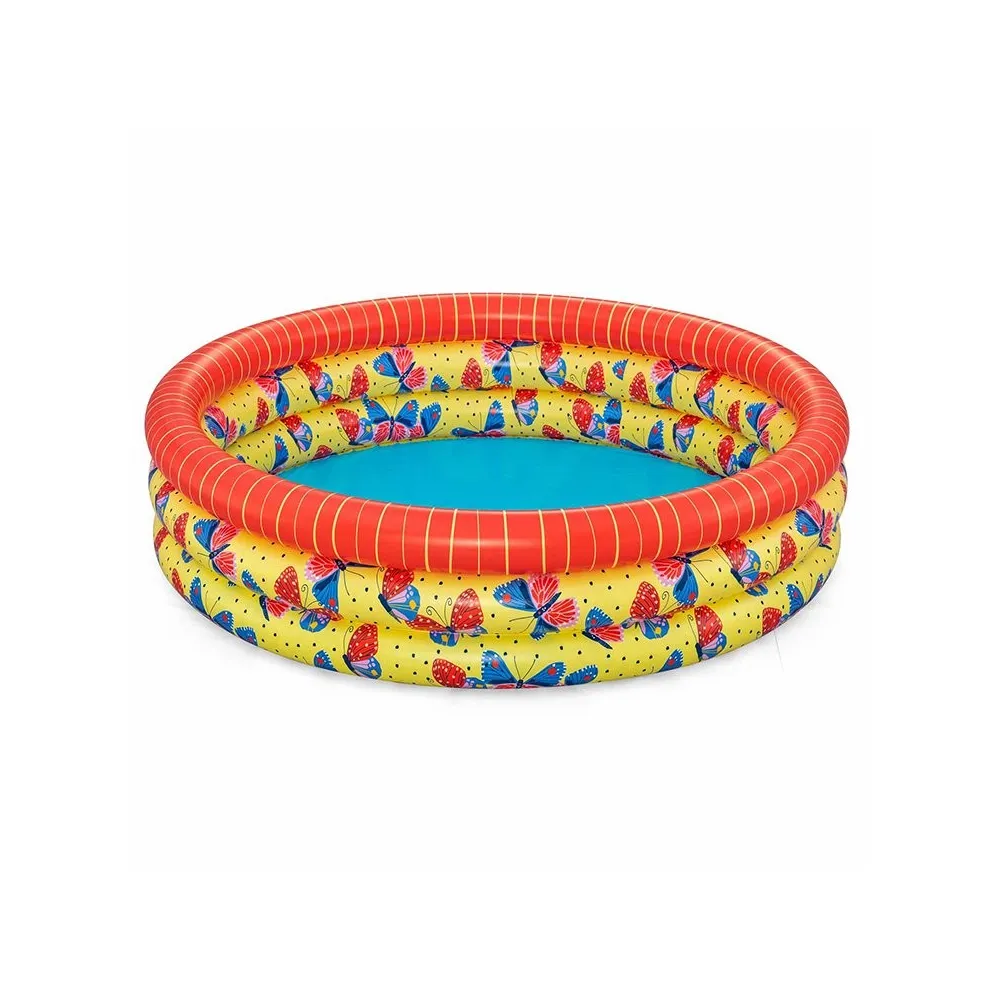 Bestway piscina hinchable infantil 3 aros mariposas 168x38cm