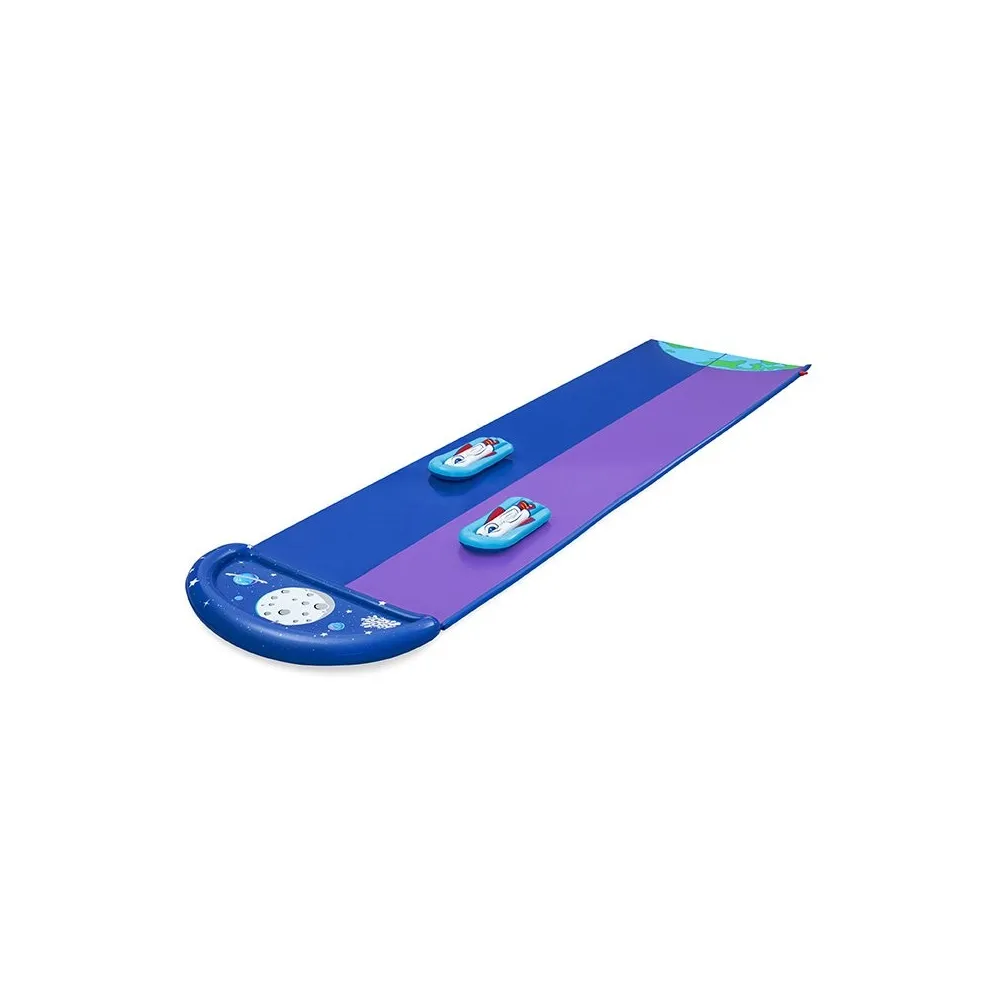 Bestway pista deslizante con rampa de salto doble 488x138 cm