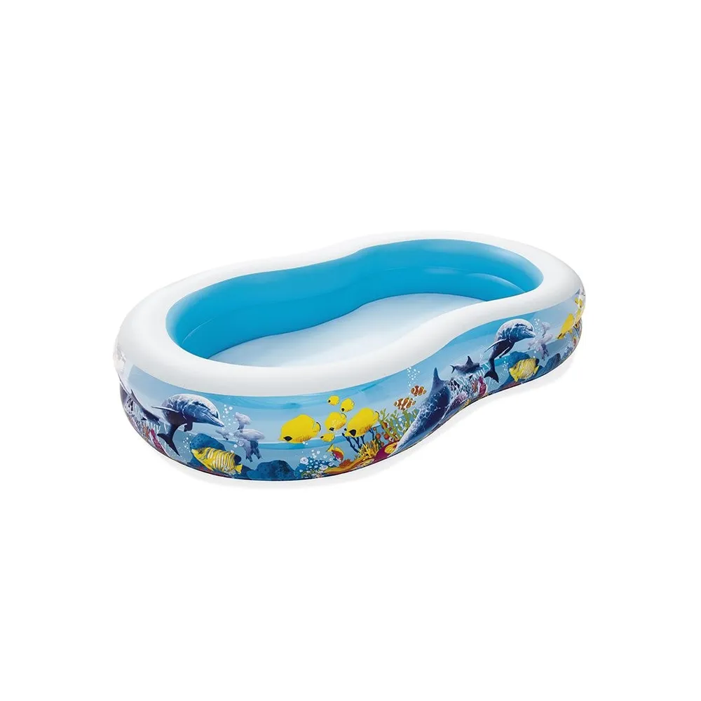 Bestway piscina hinchable 2 camaras fondo de mar 262x157x46 cm