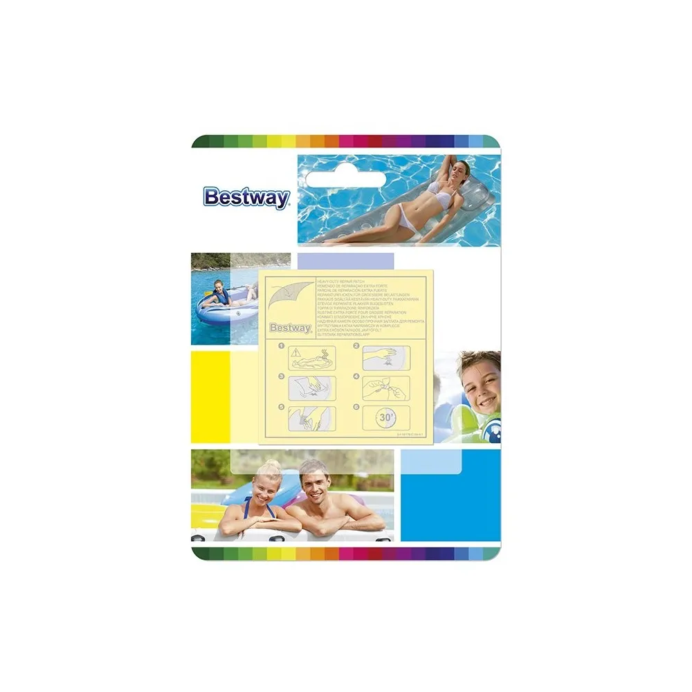 Bestway Parche para Hinchable 10 Unidades 65x65 mm Jardin Piscina y Playa