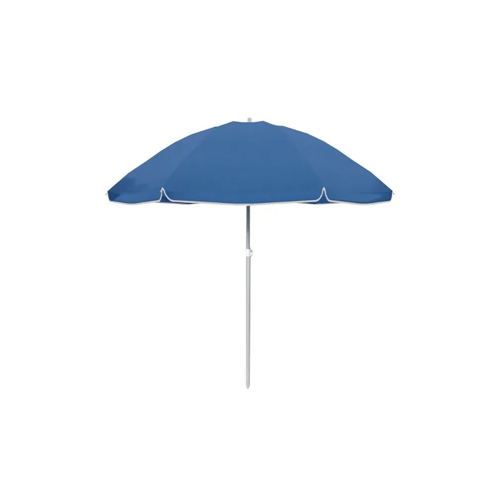 Marbueno Sombrilla Nylon Acero Con Funda Color Azul 140 cm Jardin Piscina y Playa