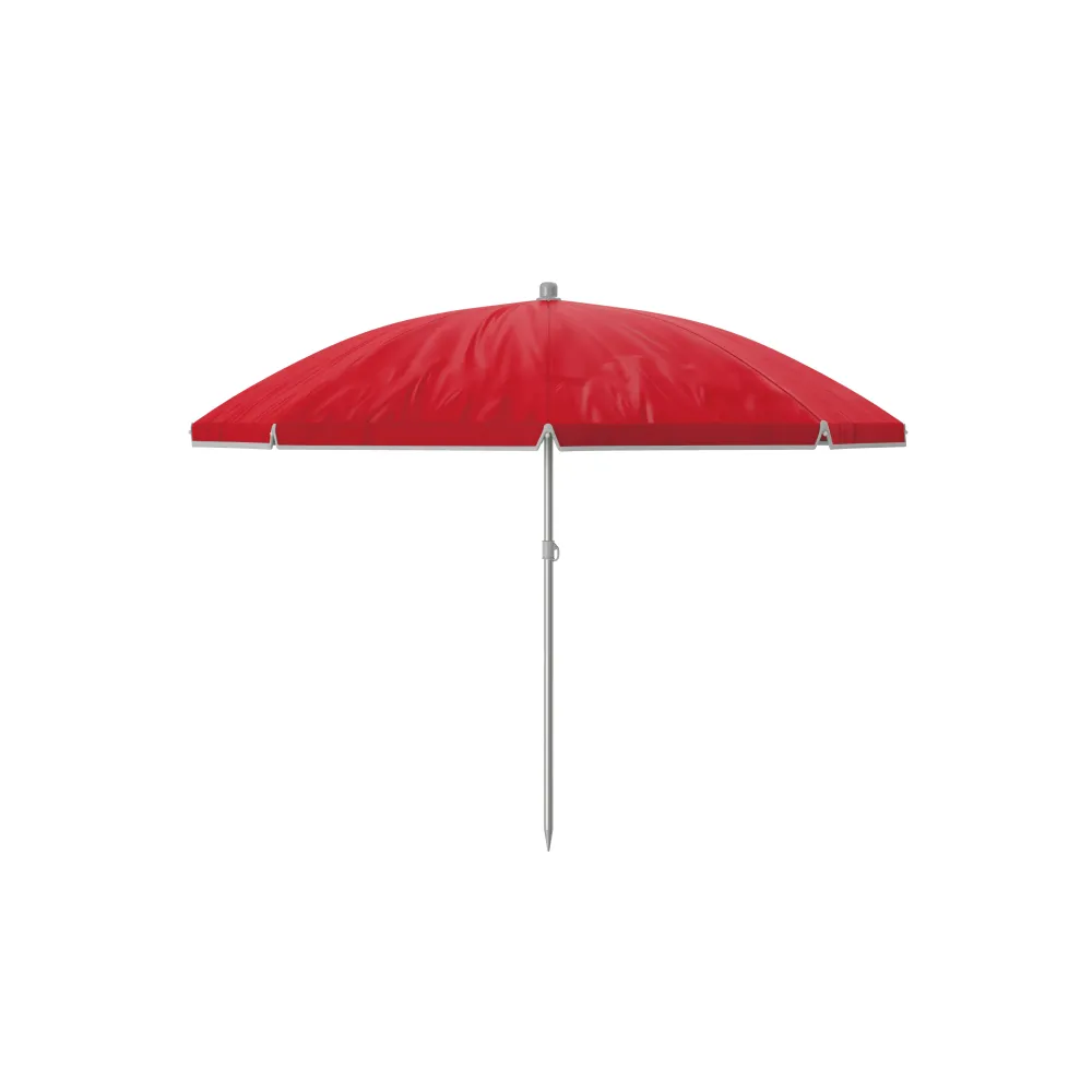 Sombrilla Polyester Acero Con Funda Color Rojo 240 cm Jardin MARBUENO SUMMER