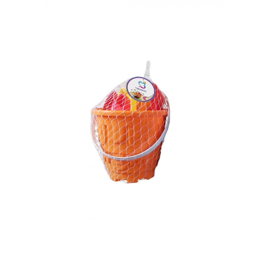 Marbueno conjunto cubo de playa con accesorios naranja