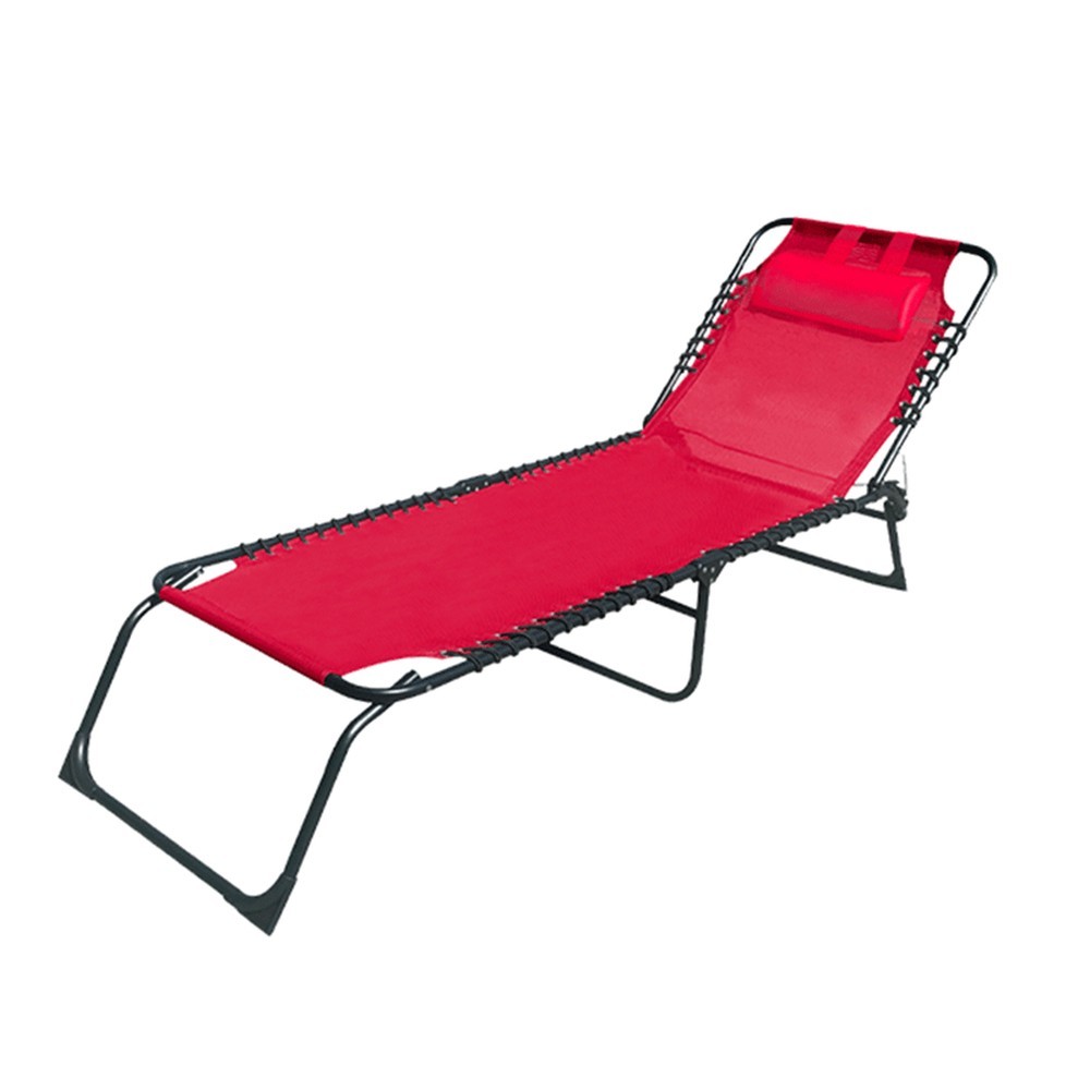 Marbueno tumbona plegable acero con cojin jardin y piscina roja