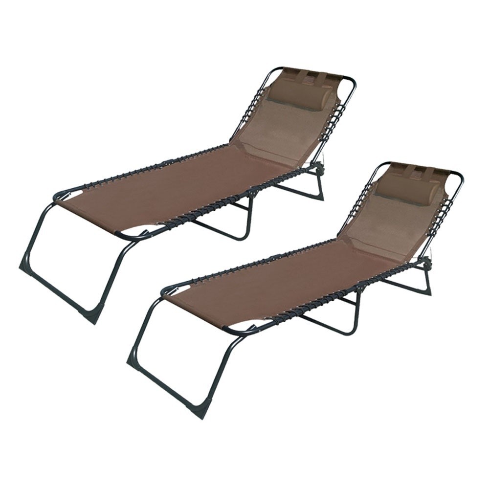 Marbueno Pack de 2 Tumbona Plegable Acero Cojin Jardin y Piscina