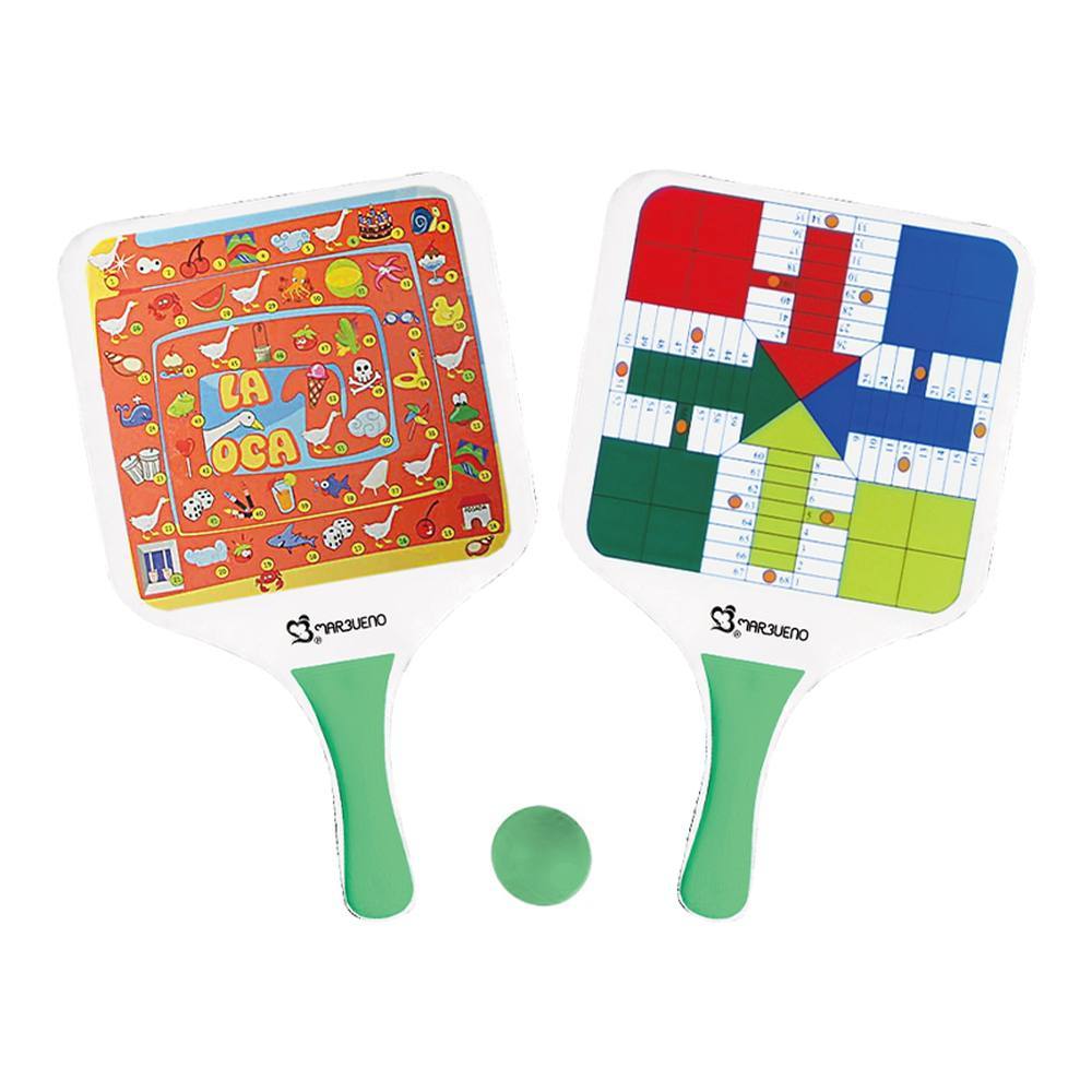 Marbueno Conjunto Palas Madera Parchis Oca para jardín y playa