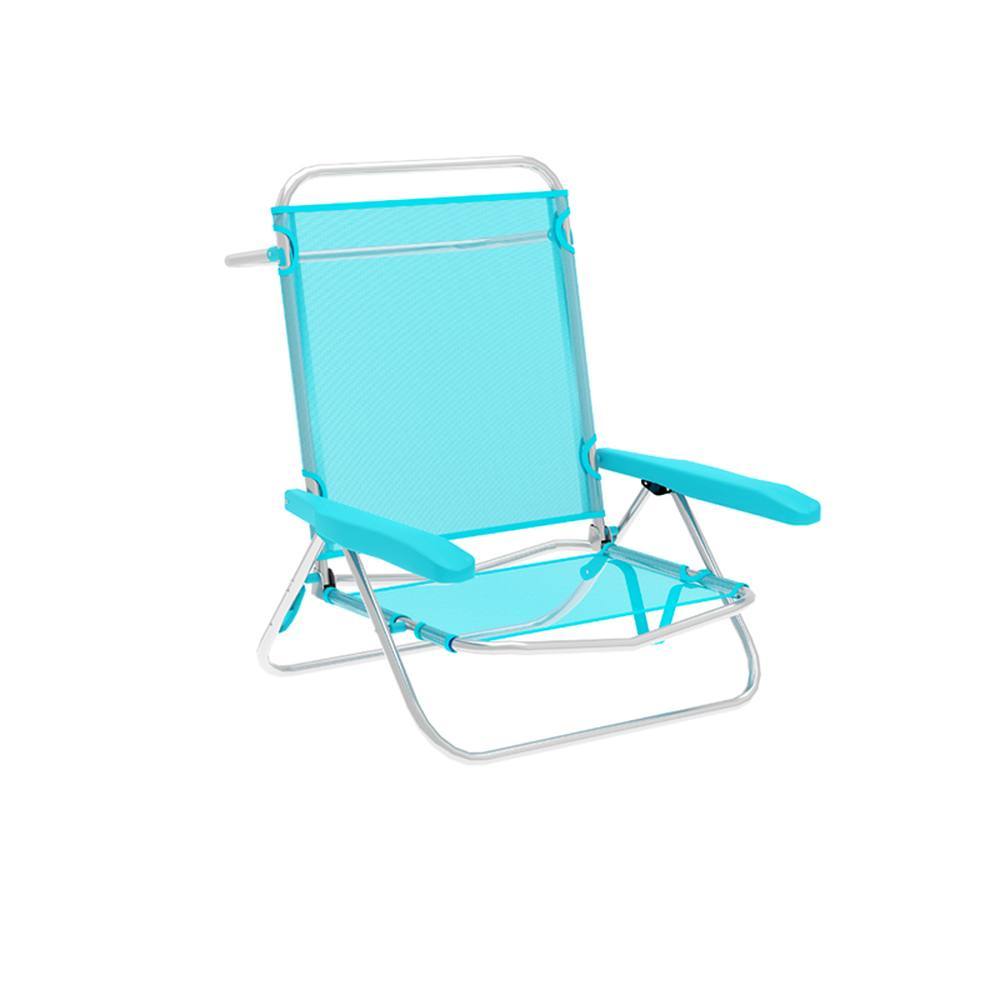 Marbueno Silla Plegable 5 Posiciones Aluminio Aguamarina