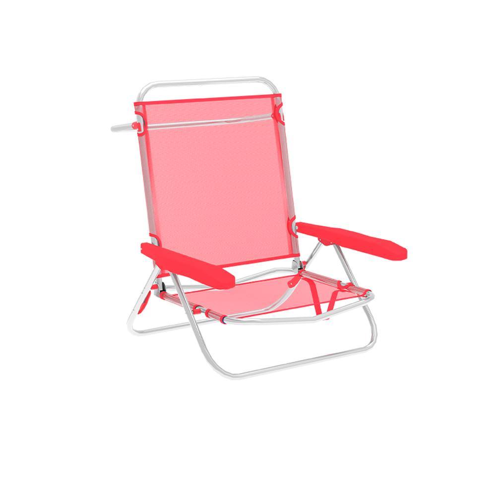 Marbueno Silla Plegable 5 Posiciones Aluminio Coral Playa
