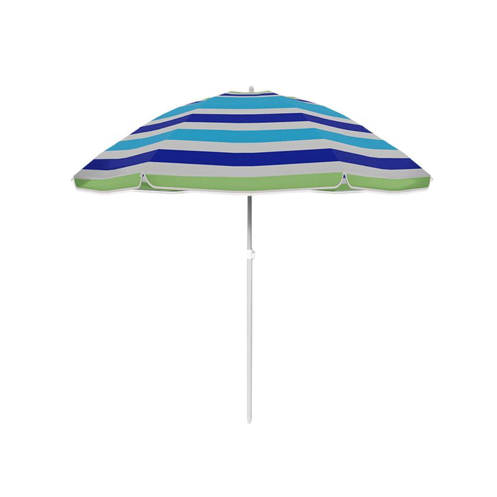 Sombrilla Nylon Acero Con Funda Rayas Azules y Verdes MARBUENO SUMMER