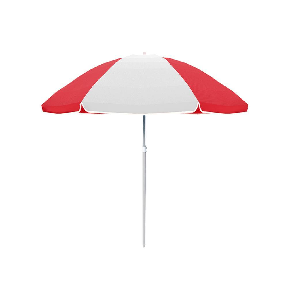 Marbueno Sombrilla Oxford Acero Color Rojo 220 cm Jardin Piscina y Playa