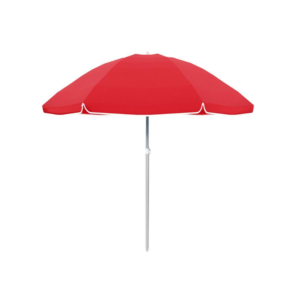 Marbueno Sombrilla Oxford Aluminio Color Rojo 240 cm Jardín Playa y Piscina