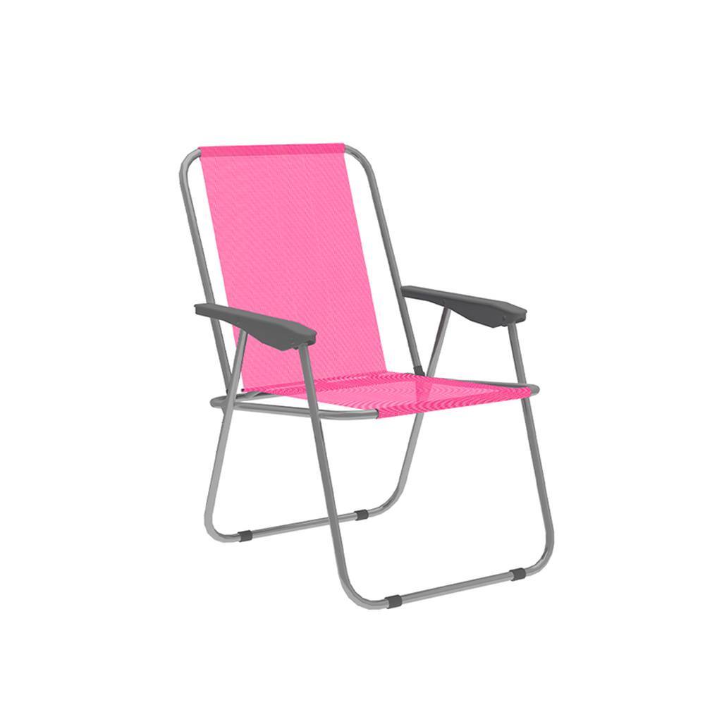 Marbueno Silla Plegable Color Rosa Acero Playa y Piscina