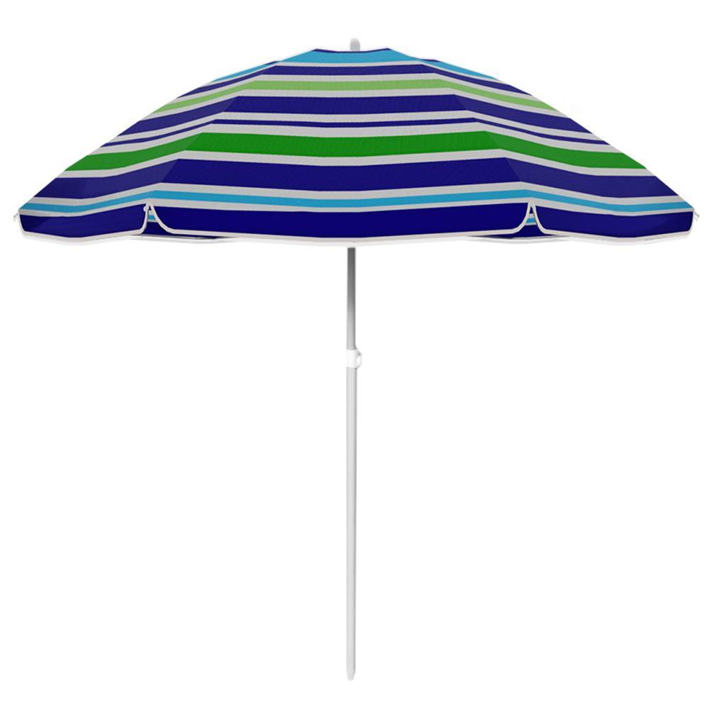 Sombrilla Oxford Aluminio Con Funda Rayas Azul Blanco Verde MARBUENO SUMMER