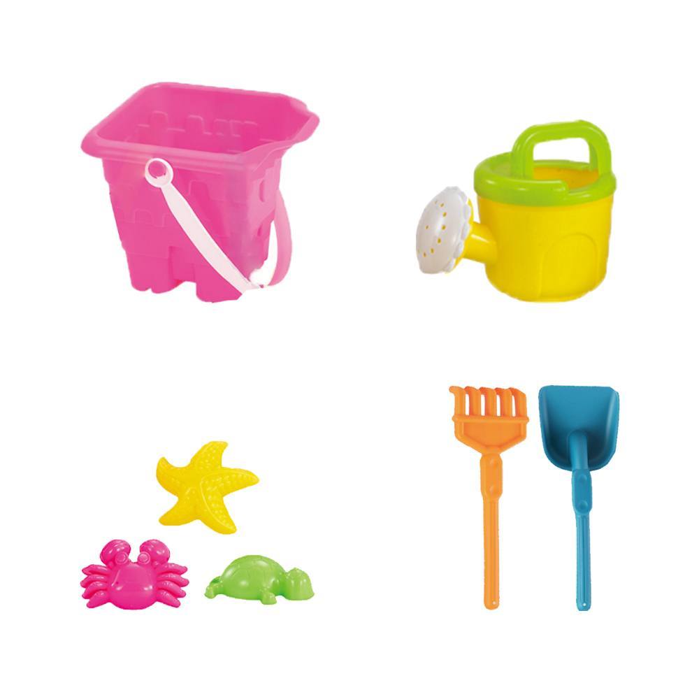 Marbueno Conjunto Cubo de Playa con Accesorios Color Rosa