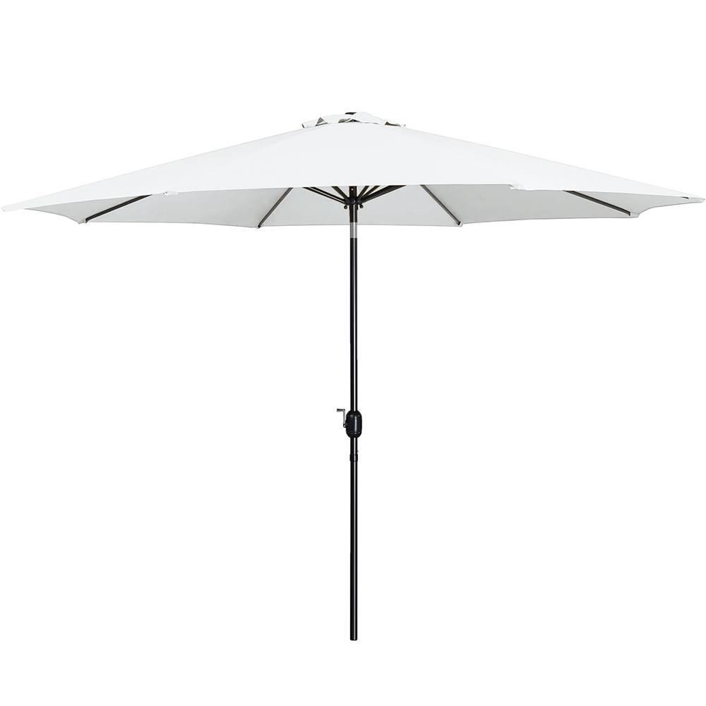 Marbueno Sombrilla Acero 8 Varillas D270 cm Polyester Blanco Jardin